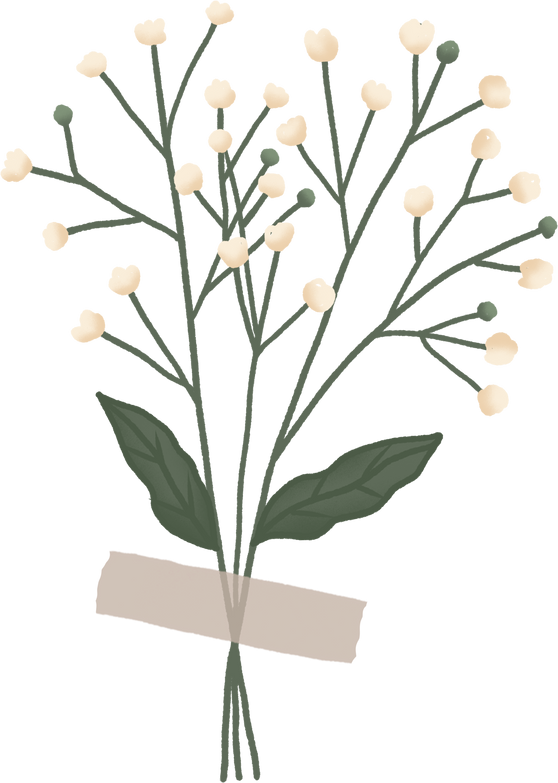 Taped Flowers Illustration